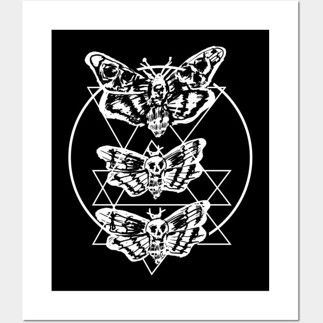 Death Moth Sacred Geometry Witchy Punk Goth Wall Art by LunaElizabeth